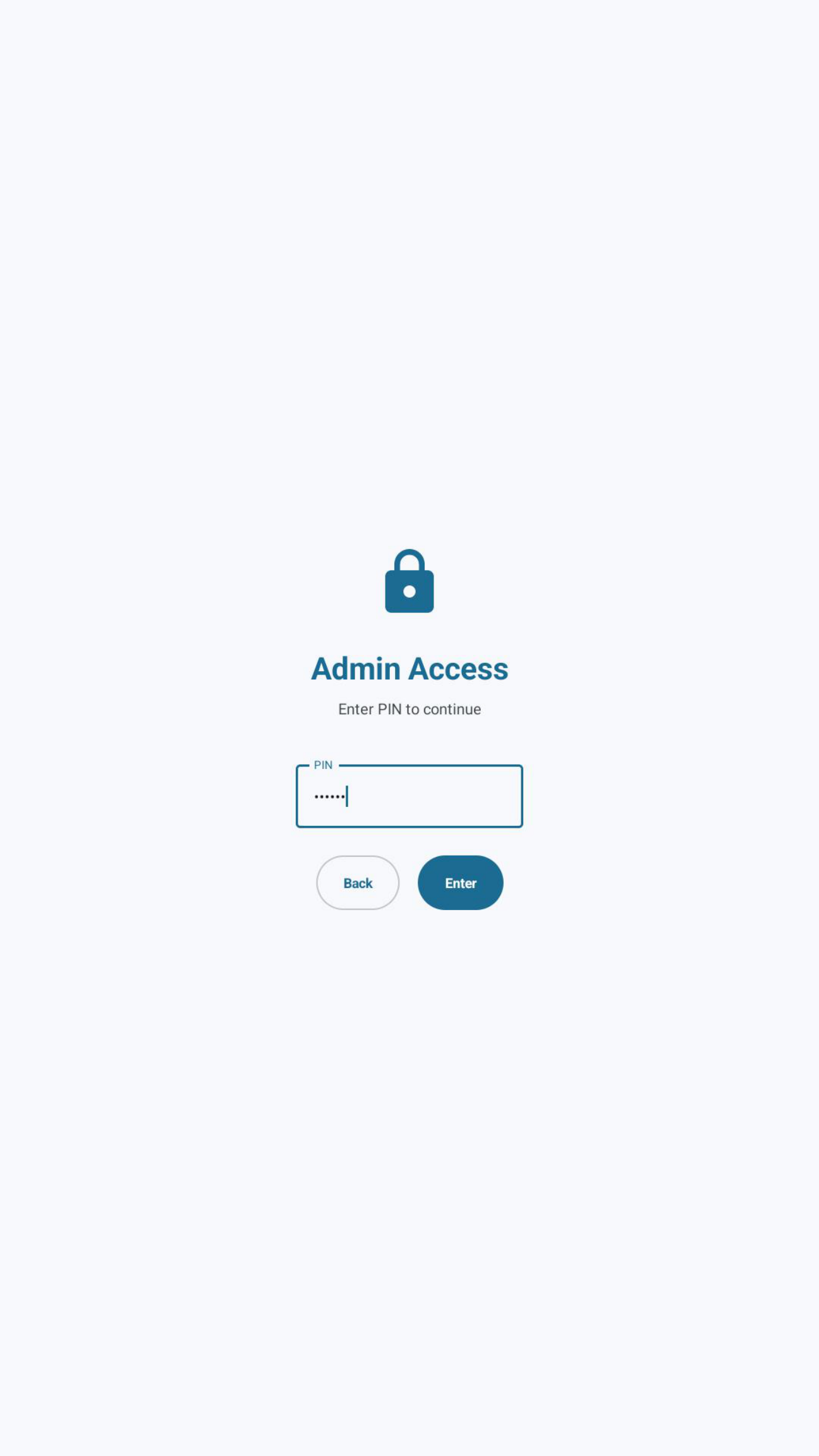 Admin PIN Access